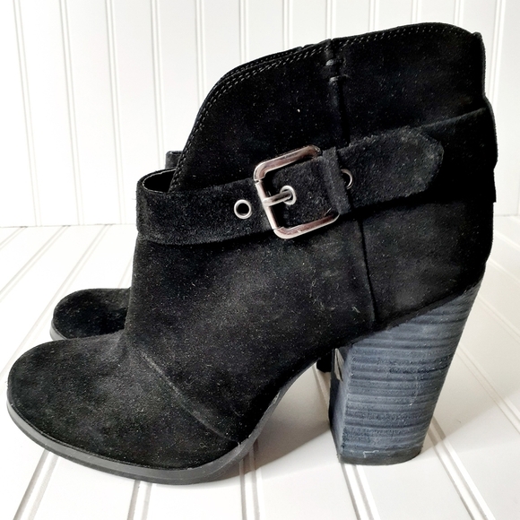 LUXE Palmer black suede leather ankle boots E601 - Picture 1 of 12